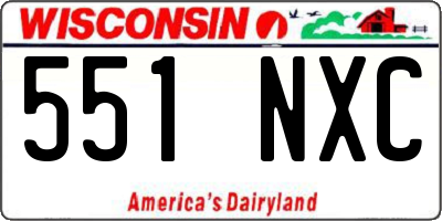 WI license plate 551NXC