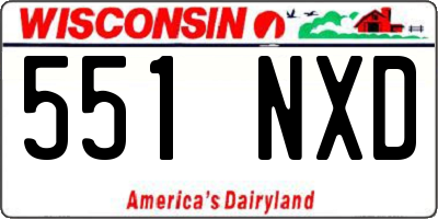 WI license plate 551NXD