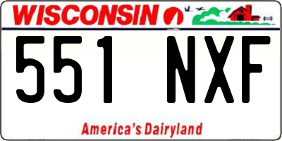 WI license plate 551NXF