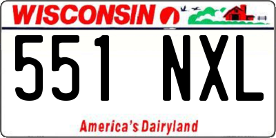 WI license plate 551NXL