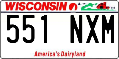 WI license plate 551NXM