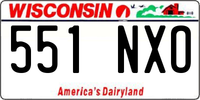WI license plate 551NXO