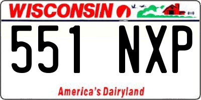 WI license plate 551NXP