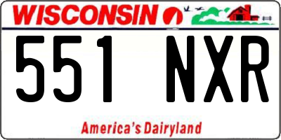WI license plate 551NXR