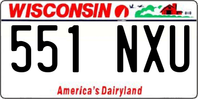 WI license plate 551NXU