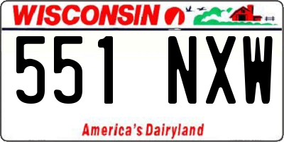 WI license plate 551NXW