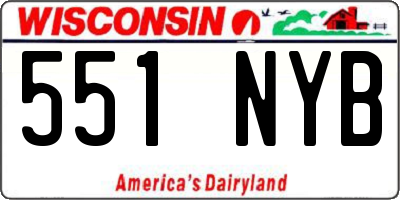 WI license plate 551NYB