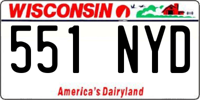 WI license plate 551NYD