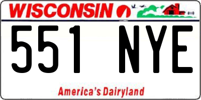 WI license plate 551NYE