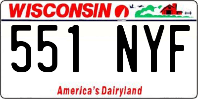WI license plate 551NYF