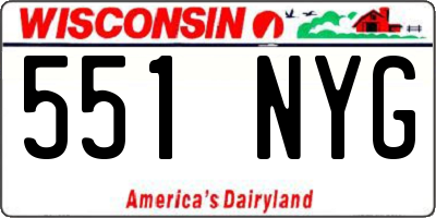 WI license plate 551NYG