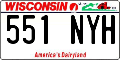 WI license plate 551NYH