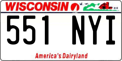 WI license plate 551NYI
