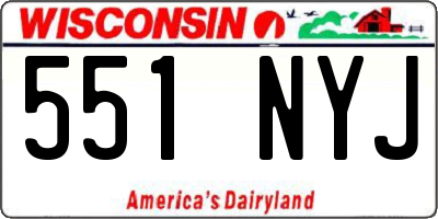 WI license plate 551NYJ