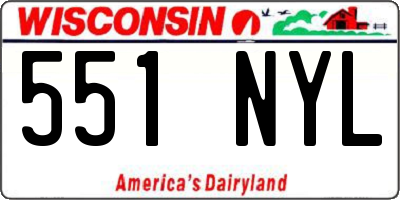 WI license plate 551NYL