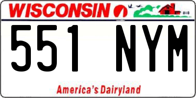 WI license plate 551NYM