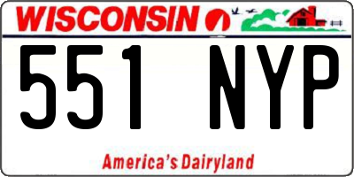 WI license plate 551NYP
