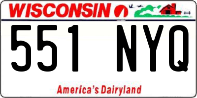 WI license plate 551NYQ