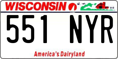 WI license plate 551NYR