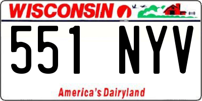 WI license plate 551NYV