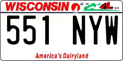 WI license plate 551NYW