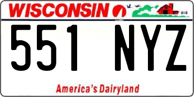 WI license plate 551NYZ