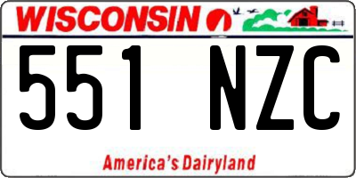 WI license plate 551NZC