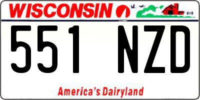 WI license plate 551NZD