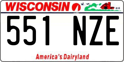 WI license plate 551NZE