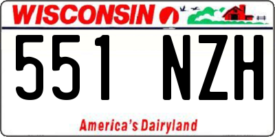 WI license plate 551NZH