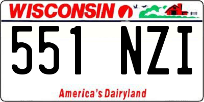 WI license plate 551NZI