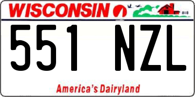WI license plate 551NZL