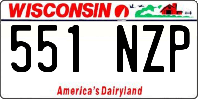 WI license plate 551NZP
