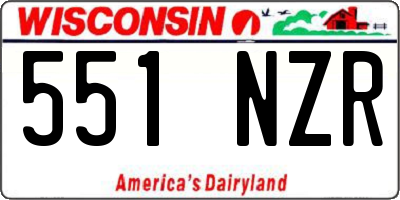 WI license plate 551NZR