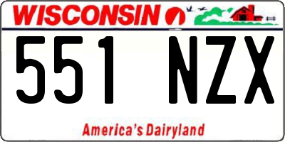WI license plate 551NZX