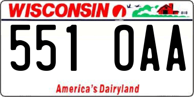 WI license plate 551OAA