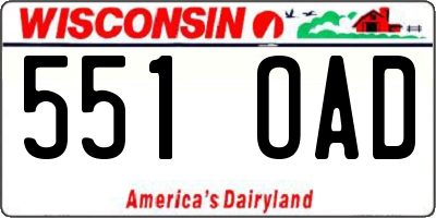 WI license plate 551OAD