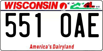 WI license plate 551OAE
