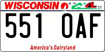 WI license plate 551OAF