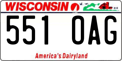 WI license plate 551OAG