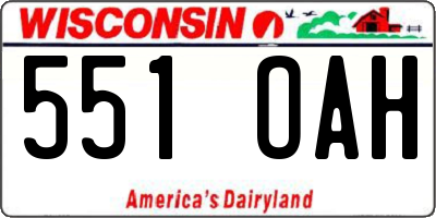 WI license plate 551OAH