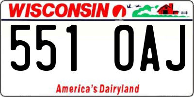 WI license plate 551OAJ