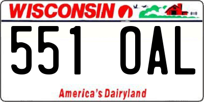 WI license plate 551OAL