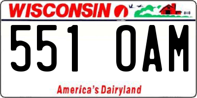 WI license plate 551OAM