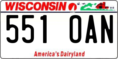 WI license plate 551OAN