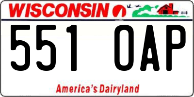 WI license plate 551OAP