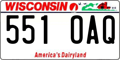 WI license plate 551OAQ