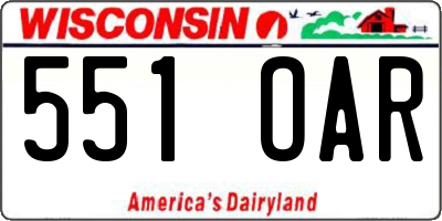 WI license plate 551OAR