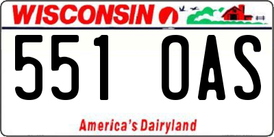 WI license plate 551OAS