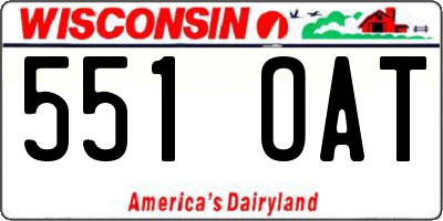 WI license plate 551OAT